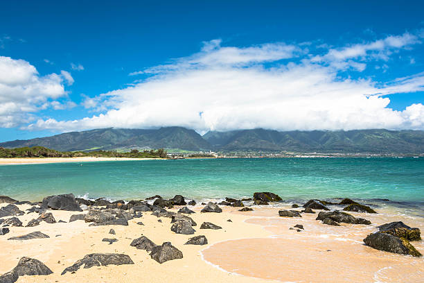 Kahului Beach in Maui, Hawaii stock photo