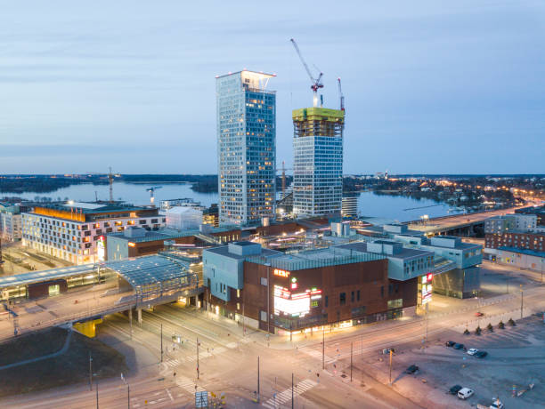 Kalasatama, a new high-rise district in Helsinki stock photo