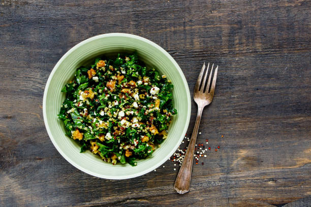 Kale and quinoa salad stock photo