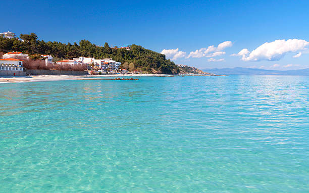 Kallithea summer resort at Halkidiki, Greece stock photo