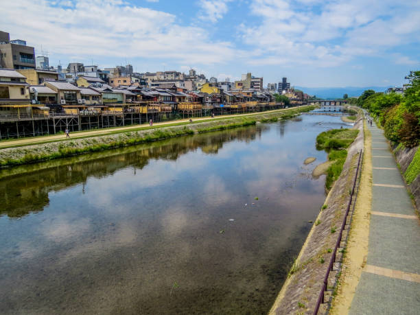 Kamo River, Kyoto, Japan stock photo