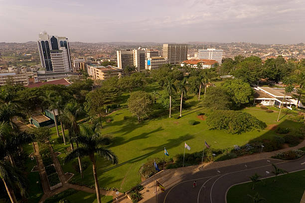 Kampala City aerial stock photo