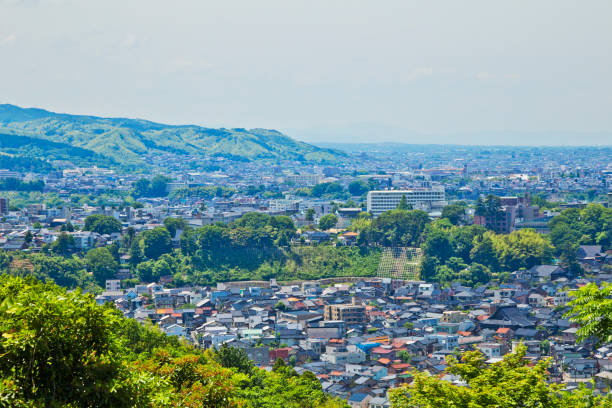 Kanazawa cityscape views from Utatsuyama Park Kanazawa ,ishikawa,utatsuyama park,chubu, ishikawa prefecture stock pictures, royalty-free photos & images