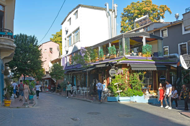 karakoy street - karaköy istanbul stockfoto's en -beelden