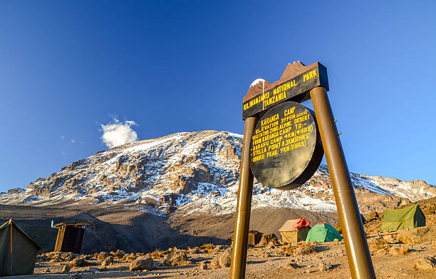 Karanga Camp at Mount Kilimanjaro - Tansania, Africa stock photo