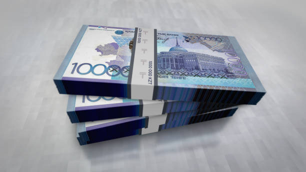 Kazakh Tenge money banknotes pack 3d illustration stock photo