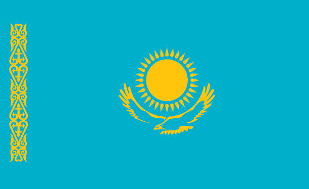 Kazakhstan flag Kazakhstan flag kazakhstan stock pictures, royalty-free photos & images