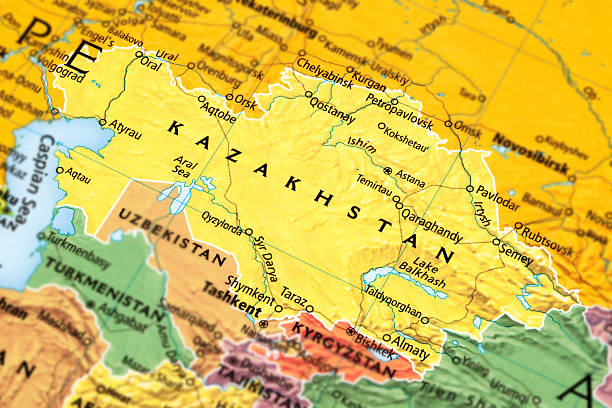 Kazakhstan Map of Kazakhstan. kazakhstan stock pictures, royalty-free photos & images