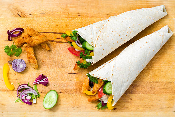 Kebab with vegetables and chicken stock photo