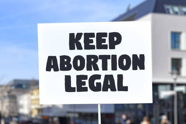 Keep abortion legal demonstration protest sign stock photo