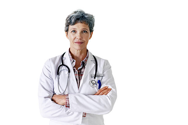 Keeping you healthy is my priority Studio portrait of a confident mature doctor standing against a white backgroundhttp://195.154.178.81/DATA/i_collage/pu/shoots/804719.jpg female doctor stock pictures, royalty-free photos & images