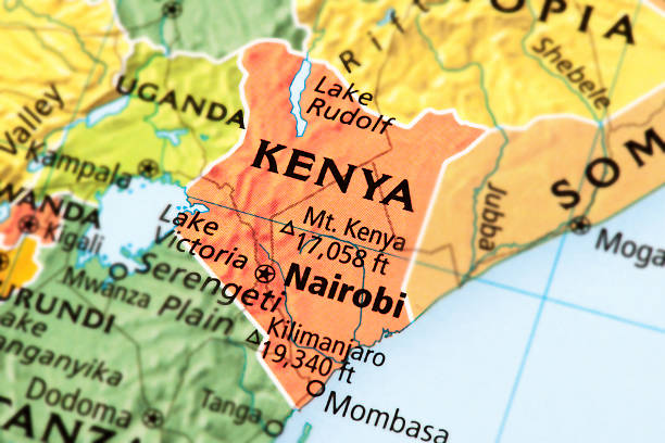 Kenya Map of Kenya. A detail from the World Map. east africa stock pictures, royalty-free photos & images