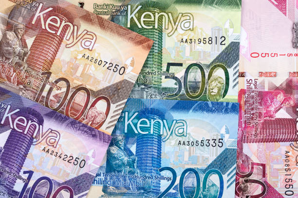 Kenyan shilling a background stock photo
