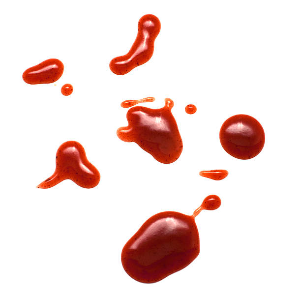 ketchup drops  ketchup smear stock pictures, royalty-free photos & images