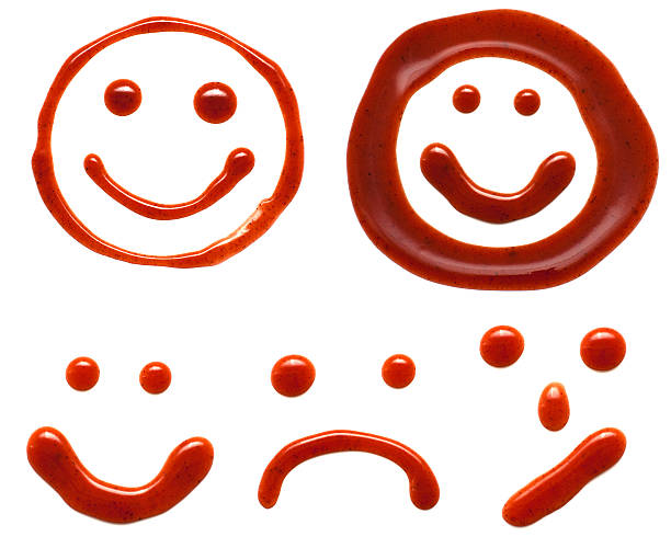 ketchup smiles stock photo