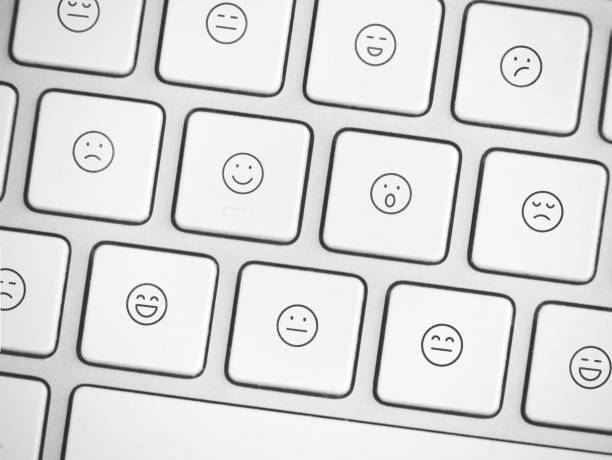Keyboard with emoticon like letters on keys stock photo