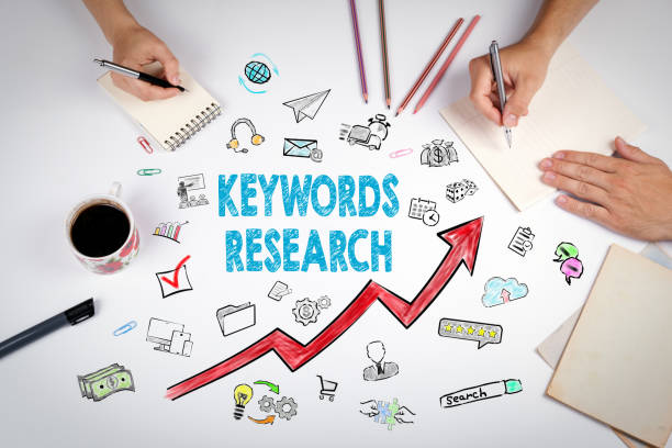Keywords Research Business Concept. The meeting at the white office table Keywords Research Business Concept. The meeting at the white office table dictionary stock pictures, royalty-free photos & images