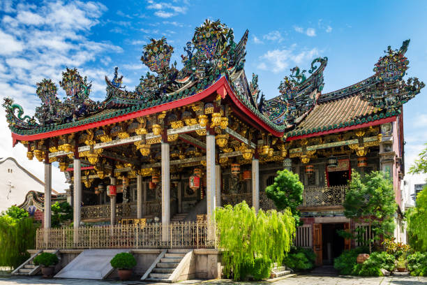 Khoo Kongsi clanhouse, a Hokkien clan temple in the UNESCO World Heritage site part of Georgetown in Penang, Malaysia. stock photo