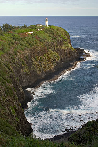 Kilauea Lighthouse on Kauai Island, Hawaii stock photo