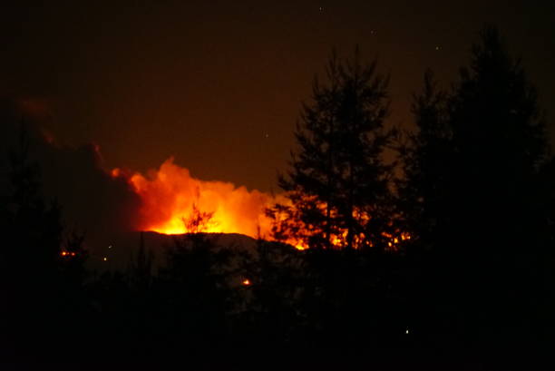 Kincade Fire in Sonoma County stock photo
