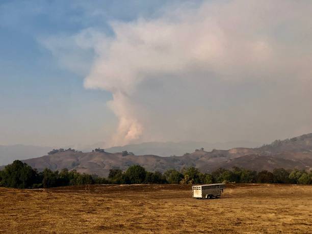 Kincade fire in Sonoma County stock photo