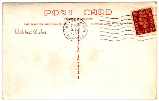 King George VI stamped postcard 1953