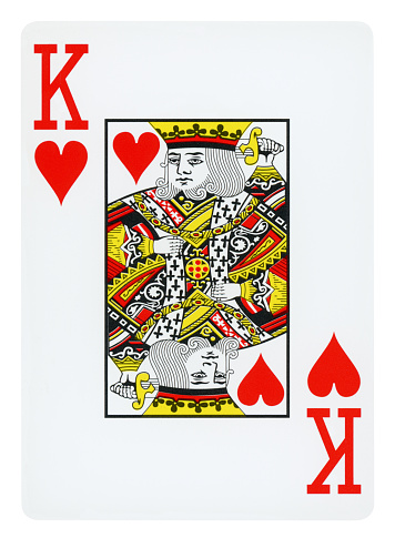 King Of Hearts playing card - Isolated (clipping path included)