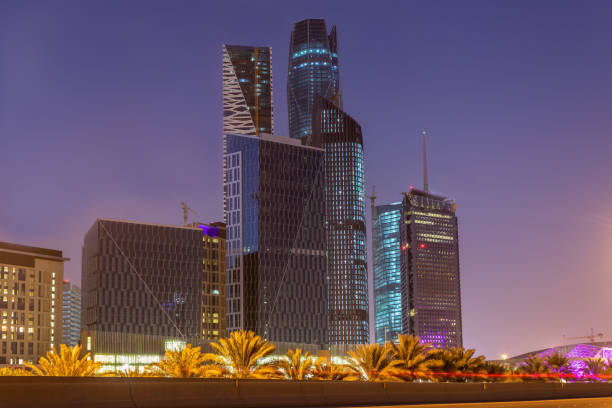 Kingdom of Saudi Arabia, Riyadh, King Abdullah Financial District January 31, 2020 Large buildings equipped with the latest technology stock photo