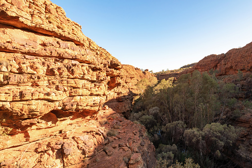A remote dry landscape in Kings Canyon, Northern Territory, Australia