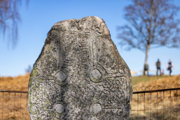 Kinord Cross Pictish Stone stock photo