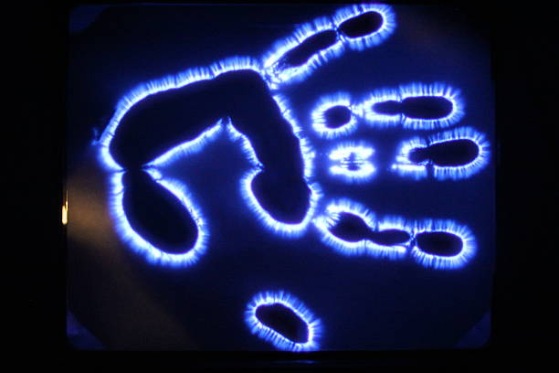 Kirlian Photograph of Hand This was taken using a digital Kirlian camera aura photos stock pictures, royalty-free photos & images