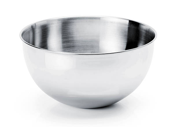 Kitchen mixing stainless steel Bowl isolated on white Background
