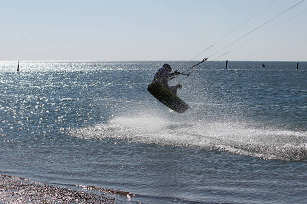 Kite Border jump - in action stock photo