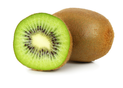 Kiwi isolated on white background, inclusive clipping path without shade.