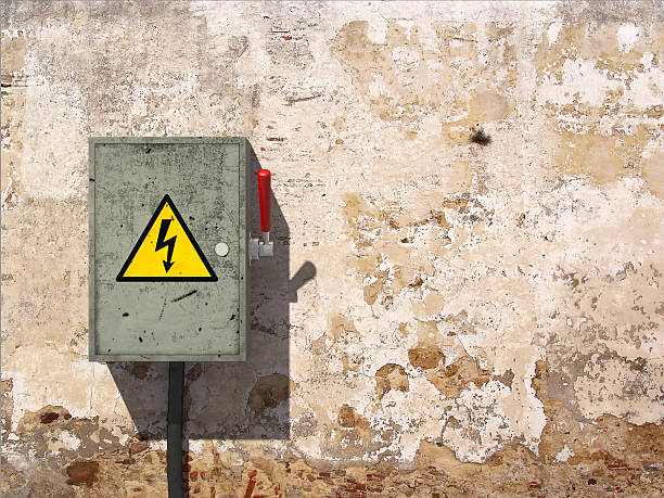 Knife switch Knife switch on old dirty wall high voltage sign photos stock pictures, royalty-free photos & images