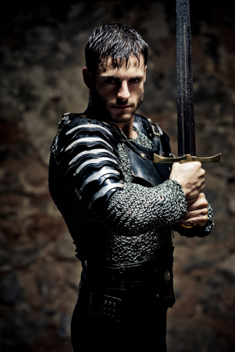 Knight With Sword In The Darkness Stock Photo - Download Image Now - iStock