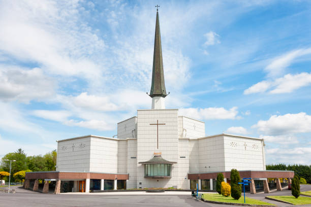 Knock Basilica at Knock Shrine in Knock, Ireland. Knock Basilica at Knock Shrine in Knock, County Mayo, Ireland. shrine stock pictures, royalty-free photos & images