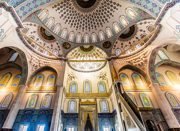 Kocatepe Mosque Interior Inside view of domes of Kocatepe mosque in Ankara - Turkey. ankara turkey stock pictures, royalty-free photos & images