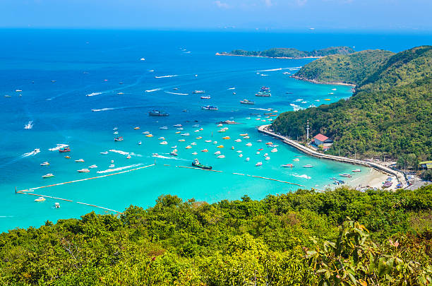 koh larn island tropical beach in pattaya city Thailand stock photo