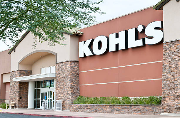 Kohl's Retail Department Store Front with Sign and Trees stock photo