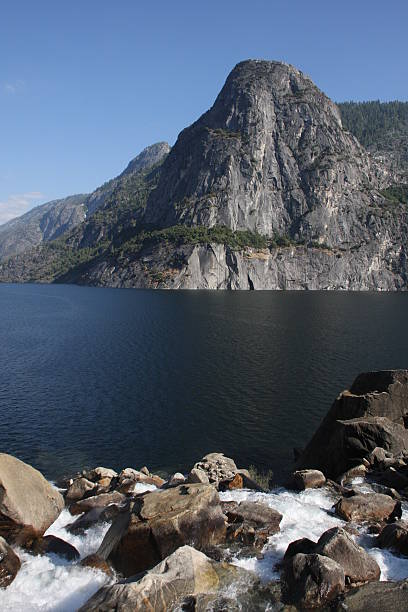 Kolana Rock at Hetch Hetchy Yosemite stock photo