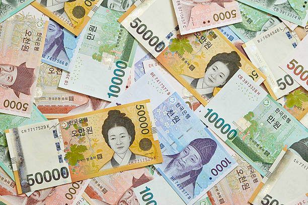 Korean won bills Korean won bills south korea stock pictures, royalty-free photos & images