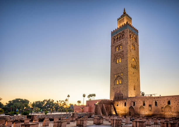 Koutoubia mosque in the morning, Marrakesh, Morocco Koutoubia mosque in the morning, Marrakesh, Morocco koutoubia mosque stock pictures, royalty-free photos & images