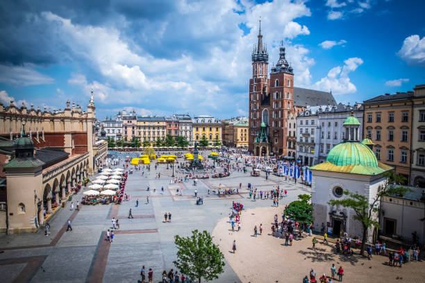 Krakow - Main Market Square stock photo