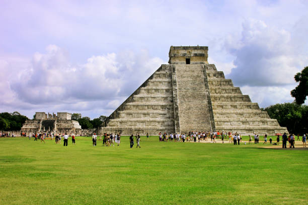 Kukulkan mayan Pyramid in Chichen Itza Site, Yucatan, Mexico. stock photo