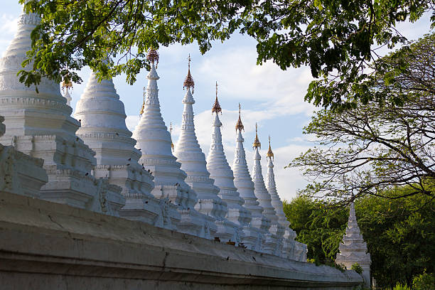 Kuthodaw Pagoda in Mandalay stock photo