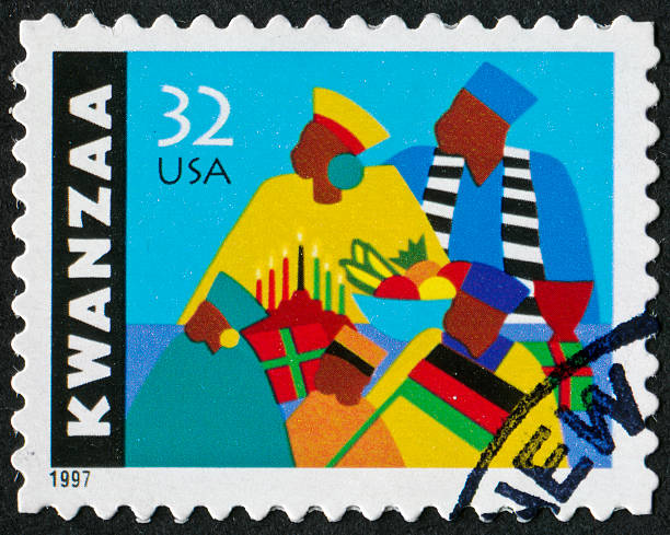 Cancelled Stamp From The United States Featuring The Holiday Of Kwanzaa