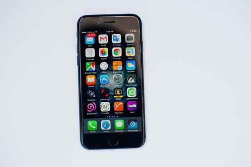 https www istockphoto com photo kyiv ukraine jul 11 2017 apple iphone 7 with different applications on the screen gm813746614 131638261