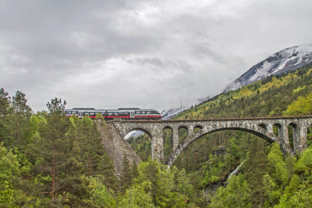 Kylling Bru is a railway bridge  in Rauma valley stock photo