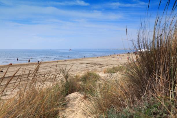 La Grande-Motte beach in France stock photo